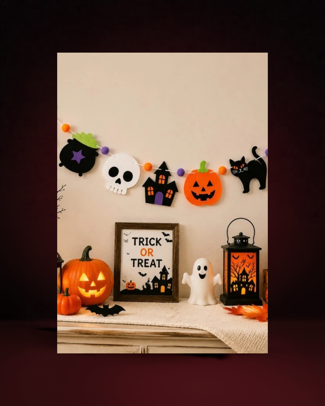 Guirlande Bannière en Feutrine Halloween - visuel premium