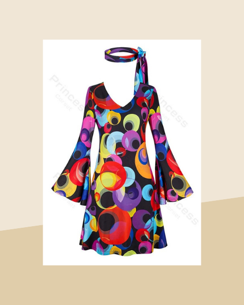 Robe Disco Années 70 Sexy avec Bandeau - photo premium Panoplia