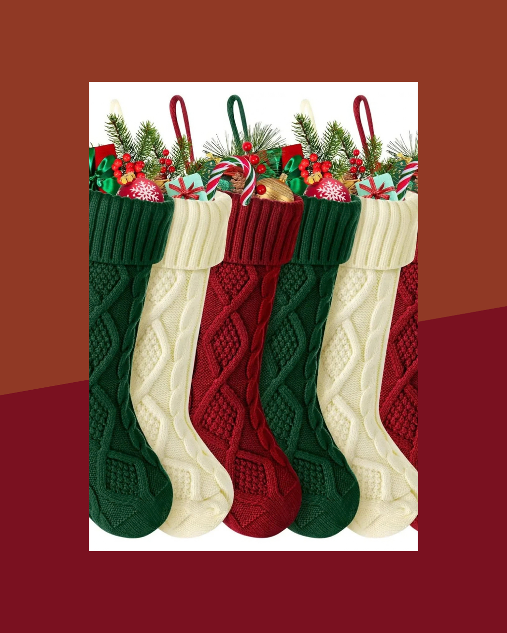 Grande Chaussette de Noël en Maille Torsadée - visuel premium