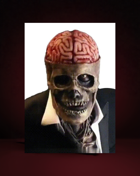 Masque Zombie Cerveau à Nu en Latex - photo premium Panoplia