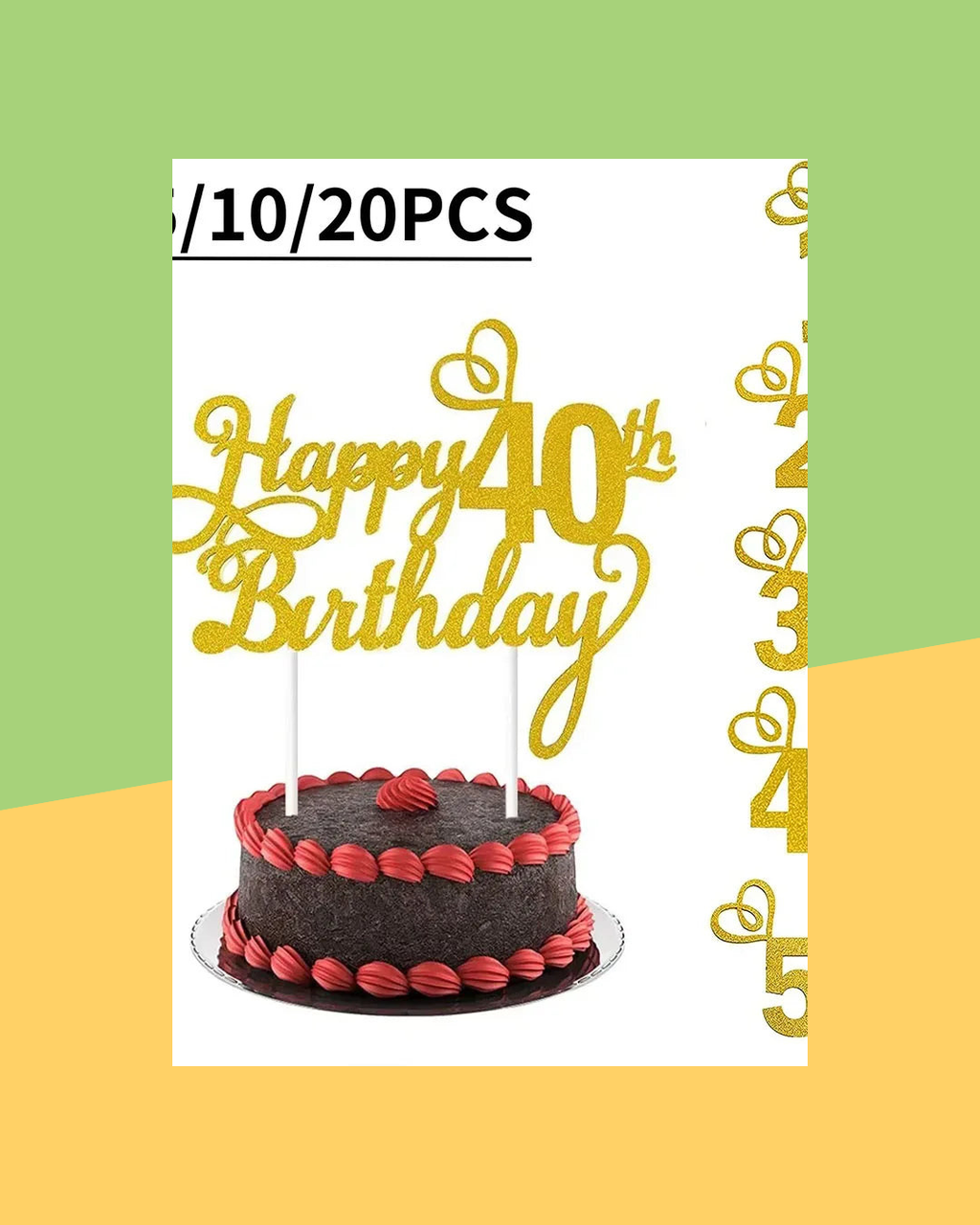 Topper Gateau Happy Birthday Chiffre d Age - photo premium Panoplia