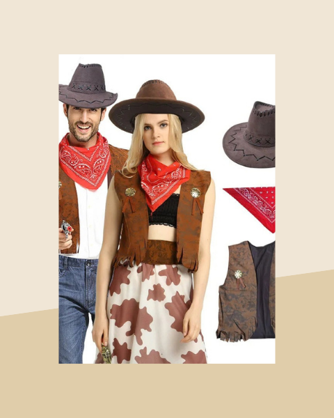 Kit Duo Déguisement Cowboy et Cowgirl - photo premium Panoplia