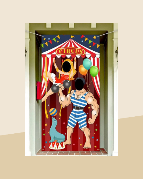 Banderole de Porte Thème Cirque pour Carnaval Modèle 2 - photo premium Panoplia