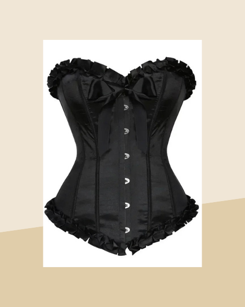 Corset Bustier Sexy Baleiné en Satin à Lacets - photo premium Panoplia