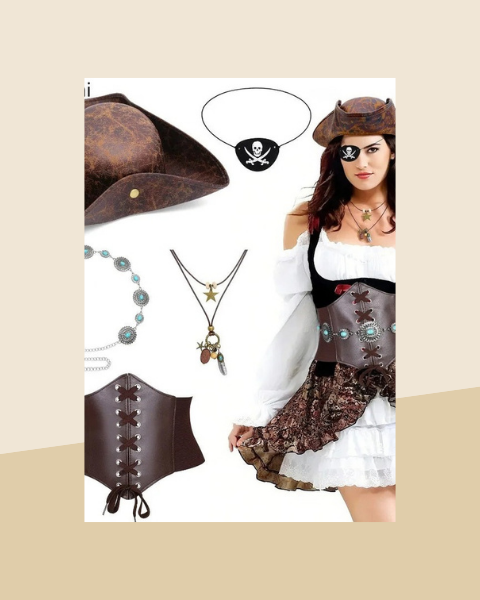 Kit Accessoires Pirate - Foulard et Ceinture Chaîne - photo premium Panoplia