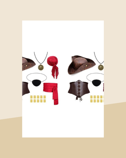 Kit Pirate – Foulard, Collier, Cache-Œil et Ceinture - photo premium Panoplia