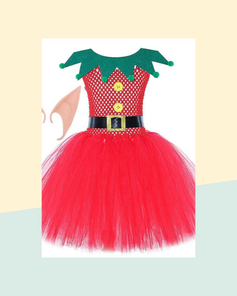 Robe Tutu Lutine Rouge et Verte Fille - photo premium Panoplia