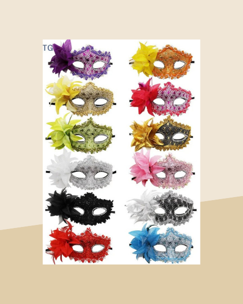 Masque de mascarade dentelle et rose Halloween - photo premium Panoplia