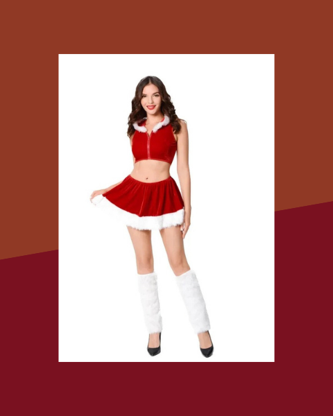 Robe Mère Noël Sexy à Capuche Fendue - photo premium Panoplia