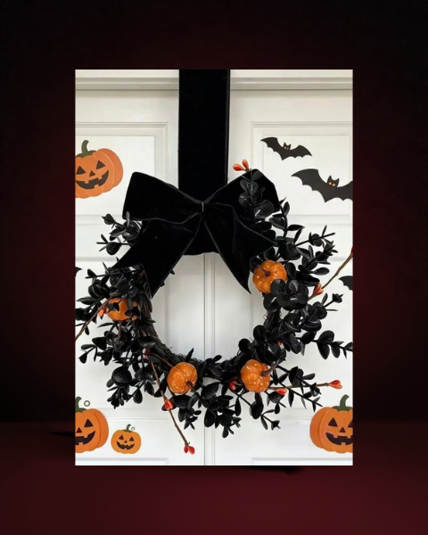 Black Halloween Wreath - photo premium Panoplia