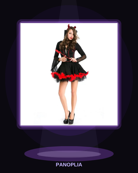 Robe Vampire Diablesse Noire et Rouge - photo premium Panoplia noir violet