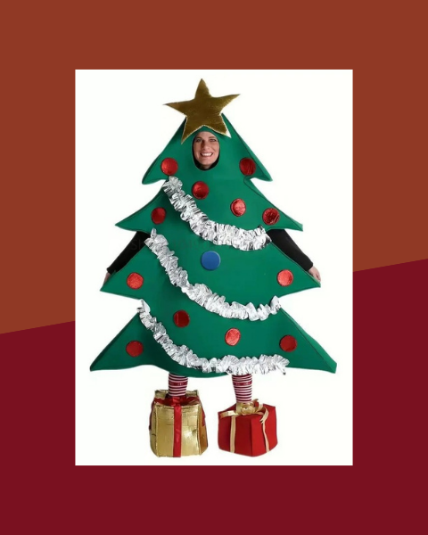Déguisement Sapin de Noël Adulte avec Couvre-Chaussures Cadeaux - photo premium Panoplia