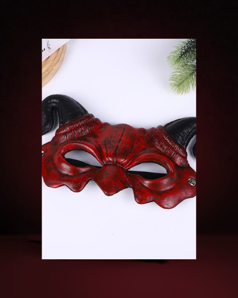 Demi-Masque Démon à Cornes – Masque d'Horreur - photo premium Panoplia