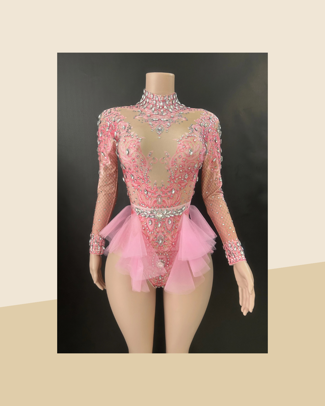 Body Strass Rose pour Femme - visuel premium