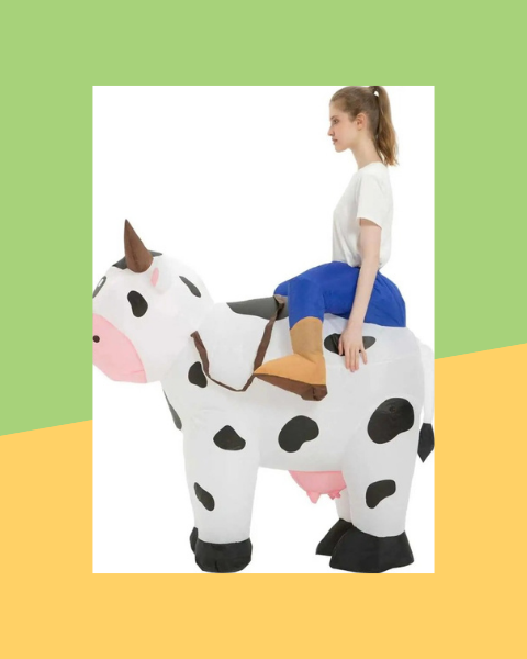 Déguisement Gonflable Vache à Chevaucher Adulte - photo premium Panoplia