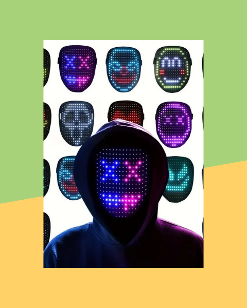 Masque LED Lumineux à Visages Animés - photo premium Panoplia