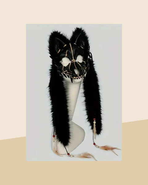 Masque Loup en Fourrure – Coiffe Viking - photo premium Panoplia