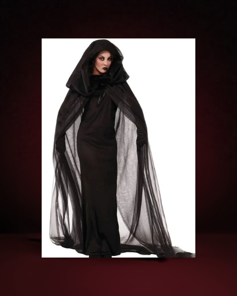 Robe Sorcière Vampire à Capuche Sexy - photo premium Panoplia