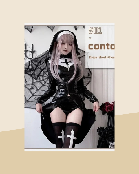 Combinaison Nonne Gothique en Simili-Cuir - photo premium Panoplia
