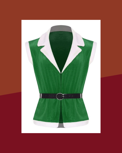 Gilet Père Noël en Velours avec Ceinture - photo premium Panoplia