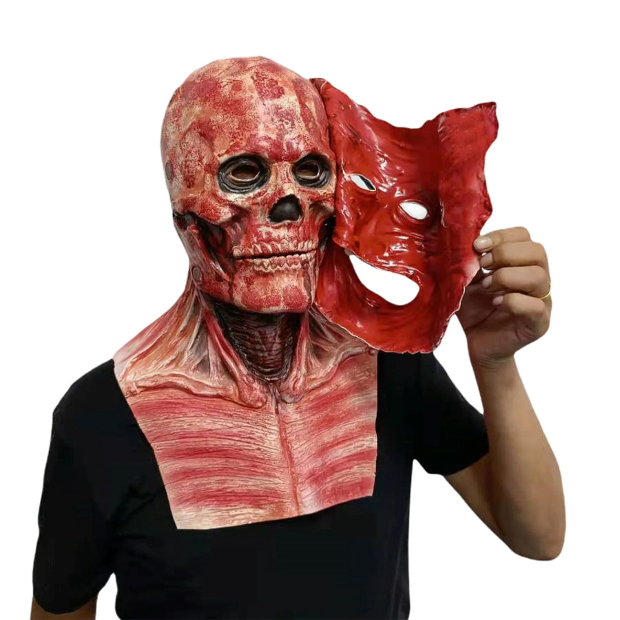 Masque Crâne Déchiré Ensanglanté en Latex
