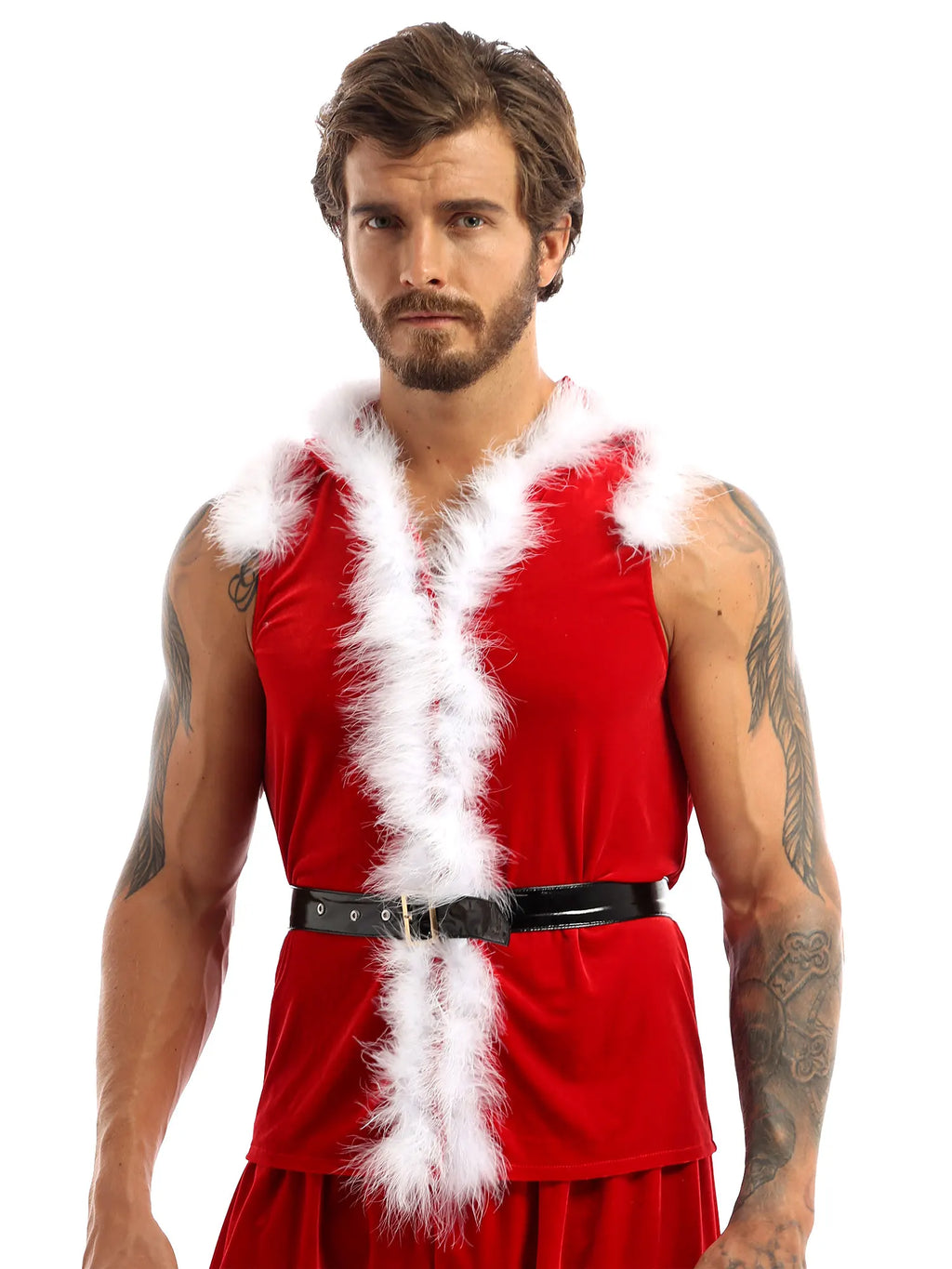 Manteau Père Noël en Velours à Capuche Homme – vue 3