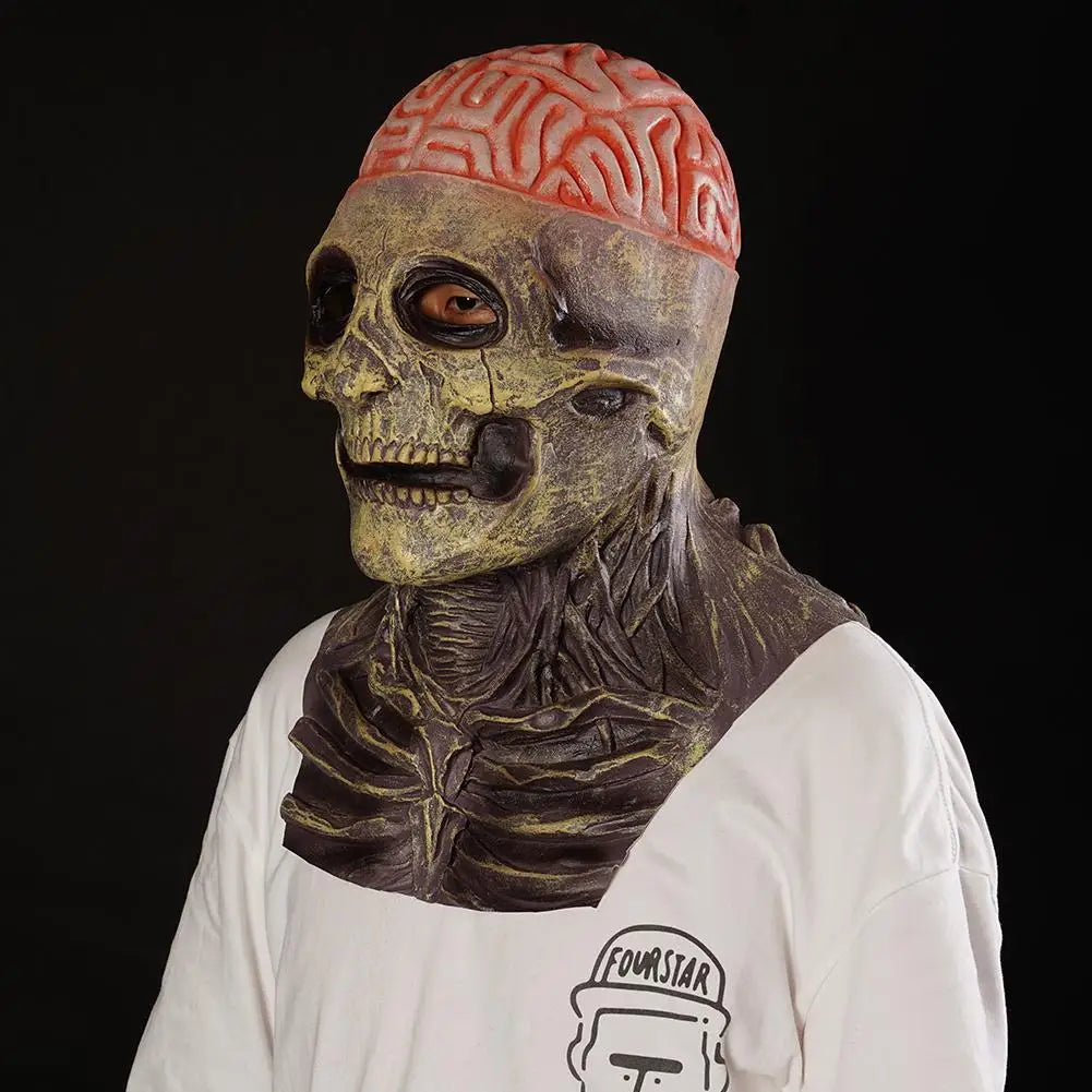 Masque Zombie Cerveau à Nu en Latex – vue 3