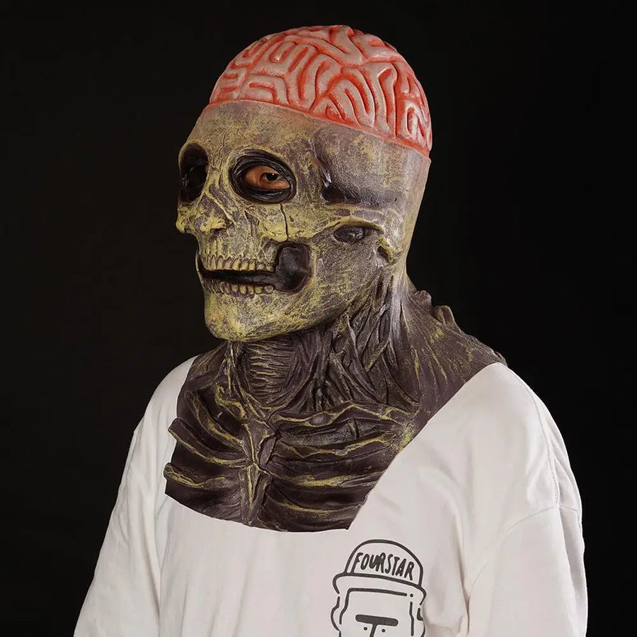 Masque Zombie Cerveau à Nu en Latex – vue 3