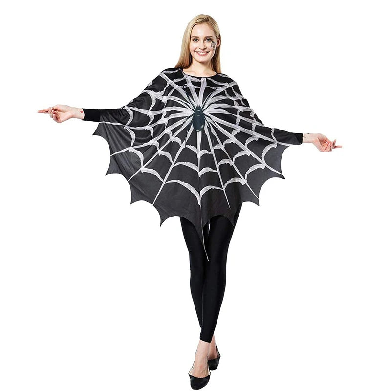 Poncho Toile d'Araignée Noir Femme – Cape Halloween