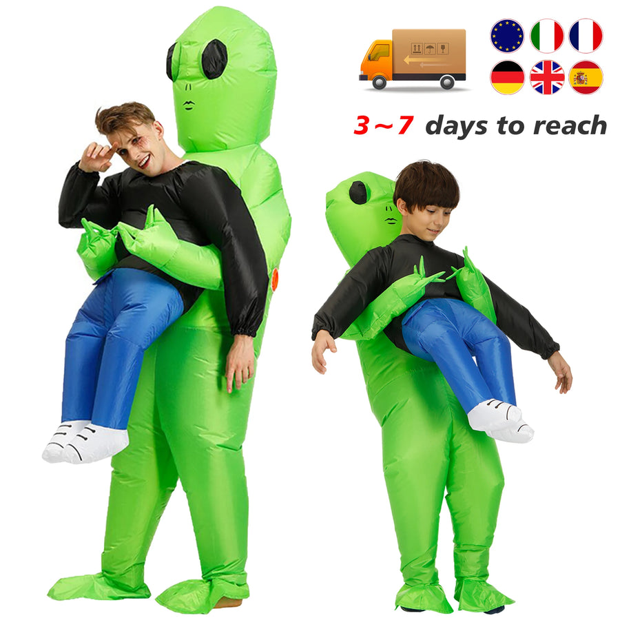 Déguisement Alien Gonflable Vert – vue 2