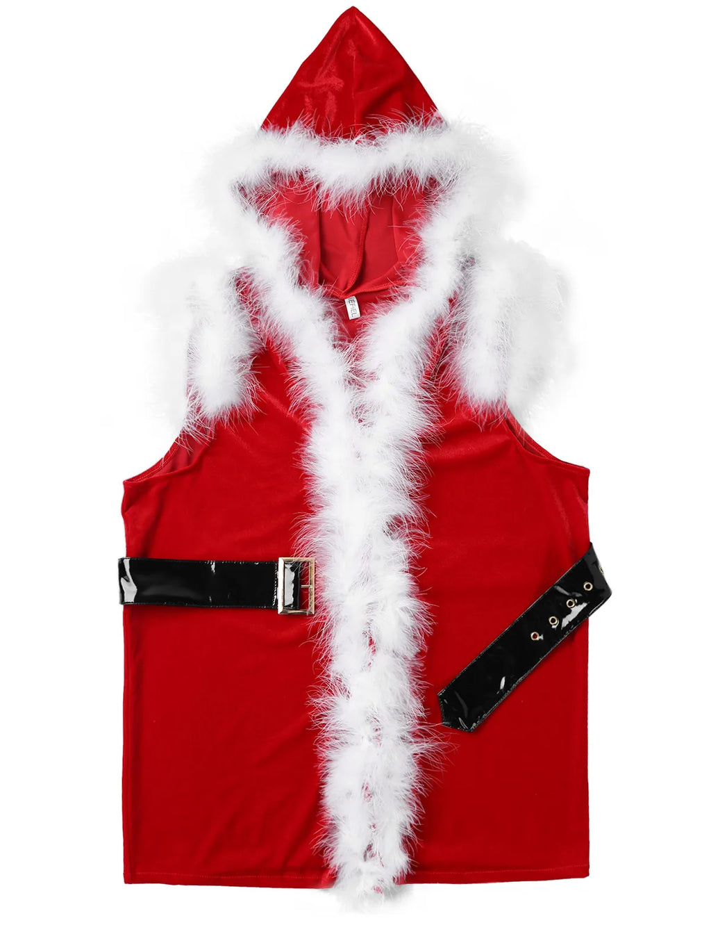 Manteau Père Noël en Velours à Capuche Homme – vue 6