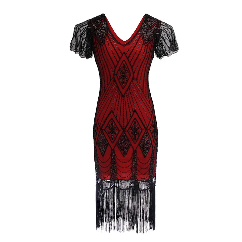 Robe Charleston Années 20 Perlée à Pampilles – vue 4