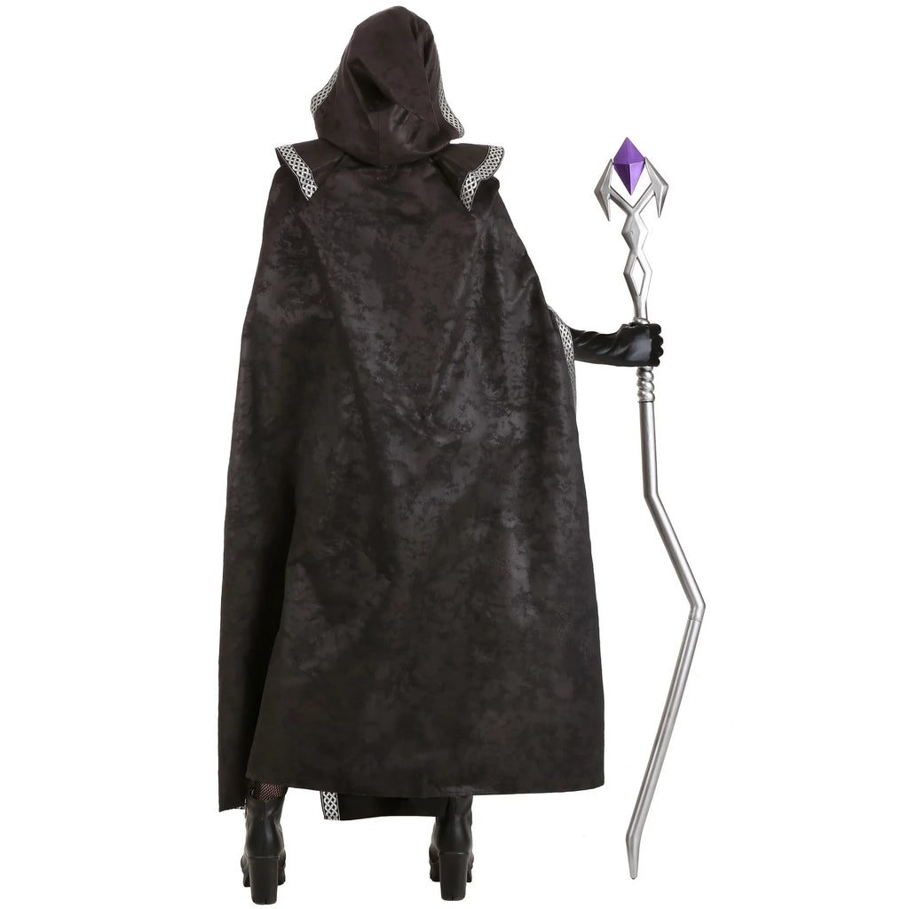 Costume Sorcière Noire avec Cape, Robe et Gants – M à XL