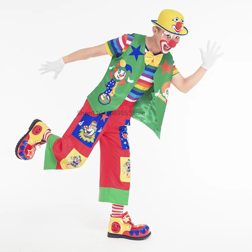 Déguisement Clown Rigolo Adulte – Tenue Colorée de Fête – vue 5