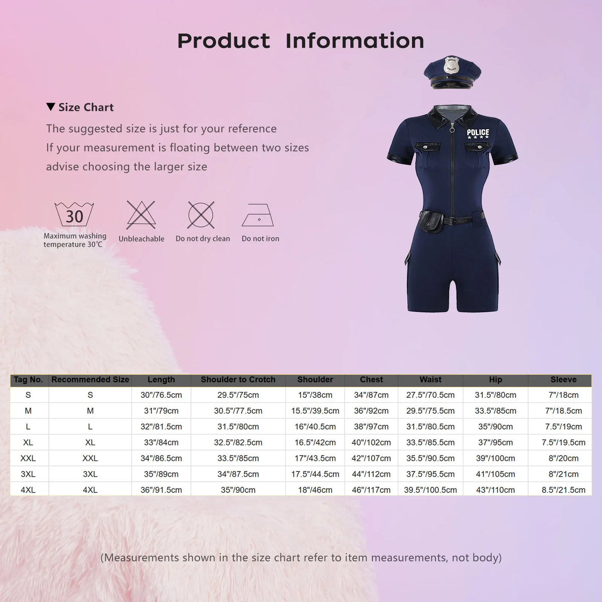 Déguisement Policière - Combinaison avec Ceinture et Casquette – vue 6