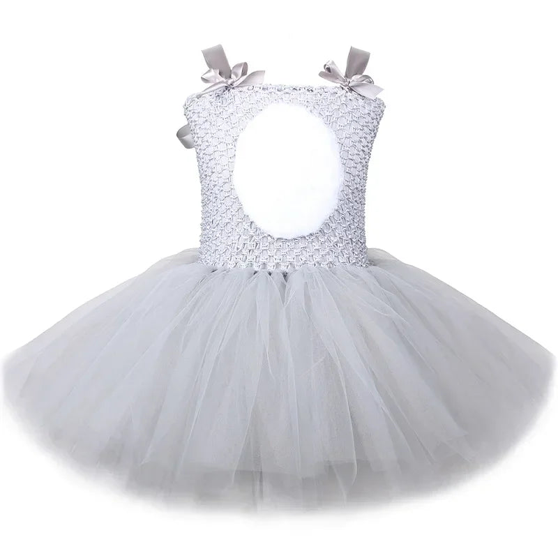 Robe Tutu Lapin Gris Fille – vue 8