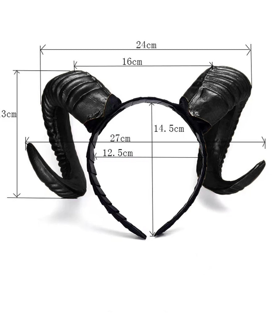 Serre-Tête Cornes de Bélier – Accessoire Démon – vue 2
