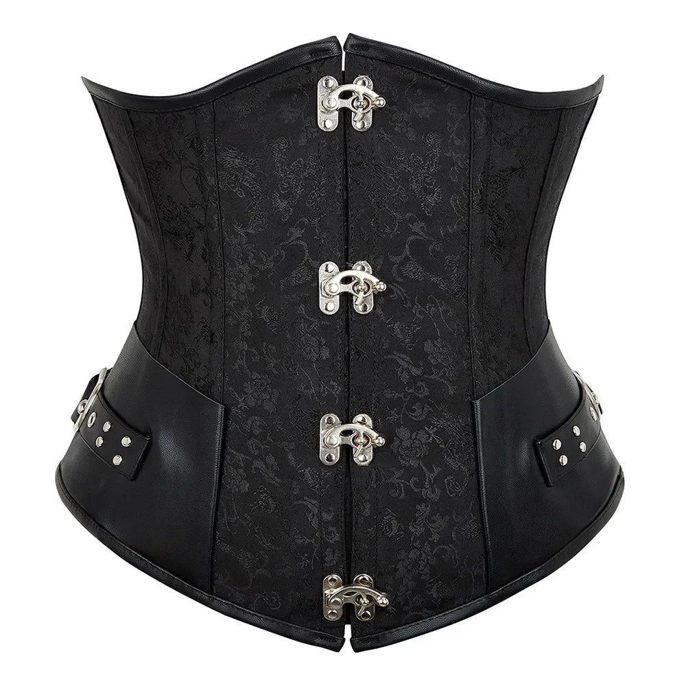 Ensemble Corset Gothique Brodé avec Jupe en Dentelle