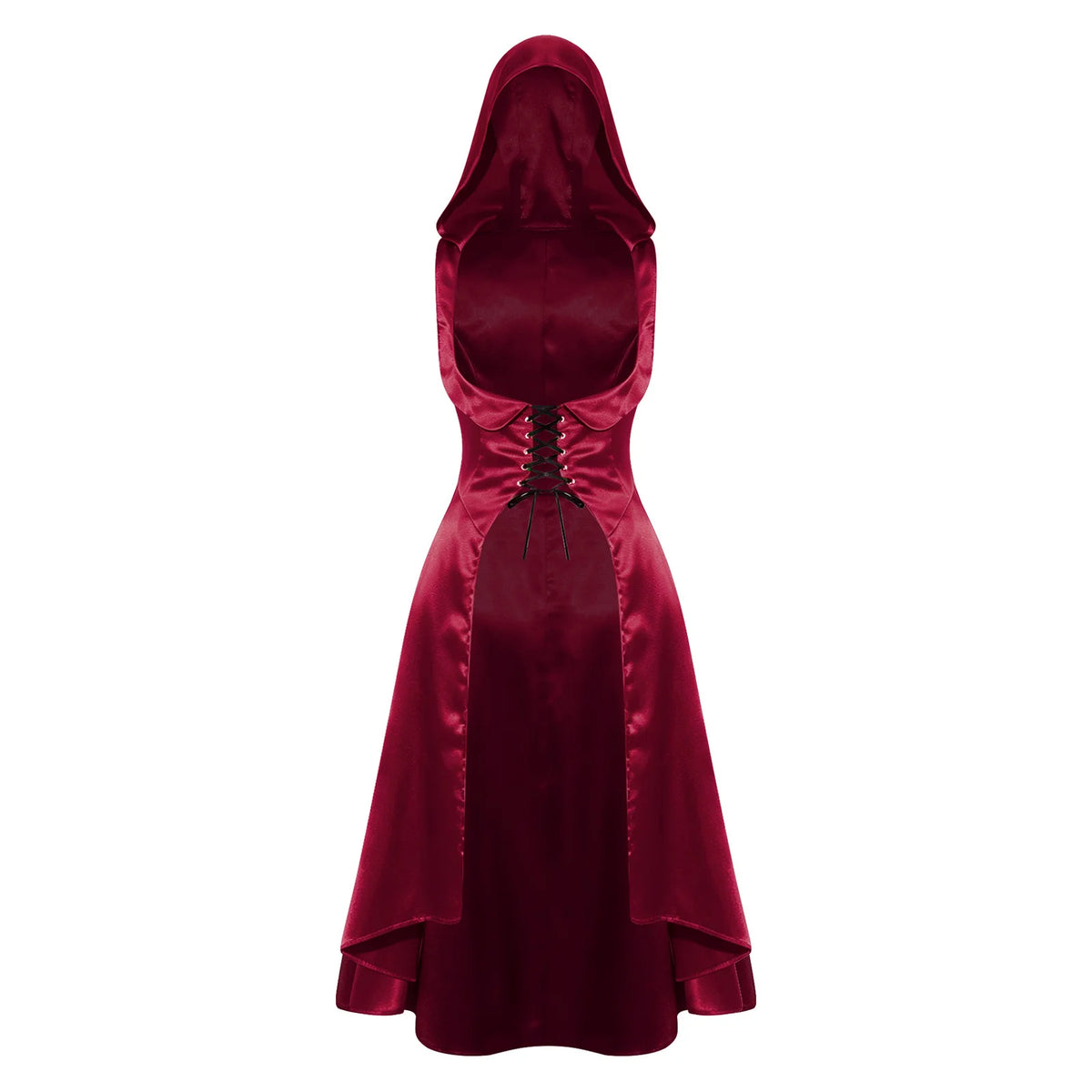 Robe Vampire Médiévale à Capuche en Satin – vue 7