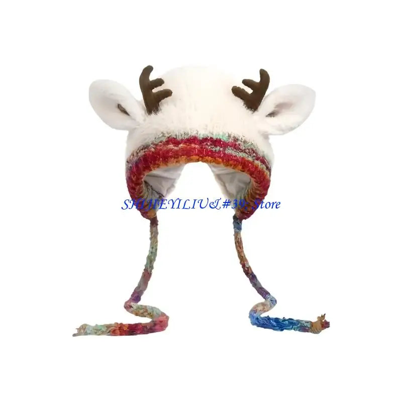 Bonnet Tricoté avec Cornes de Renne – Hiver et Noël – vue 5