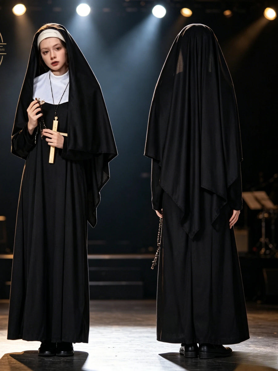 Robe de Religieuse Longue Noire
