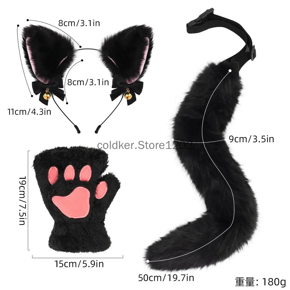 Kit Chat Noir – Oreilles, Queue, Gants et Collier