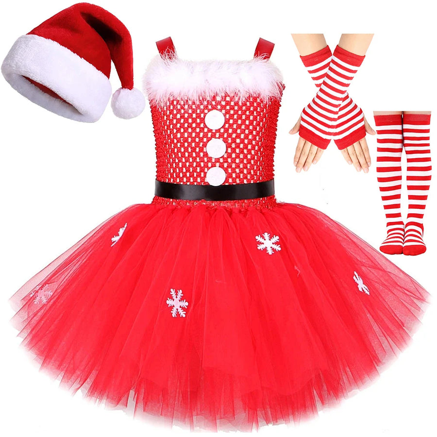 Robe Tutu Mère Noël Fille