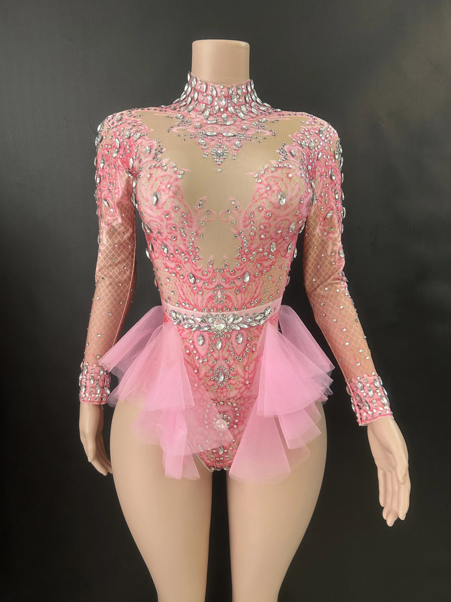 Body Scène Femme Strass et Tulle – Plusieurs Couleurs
