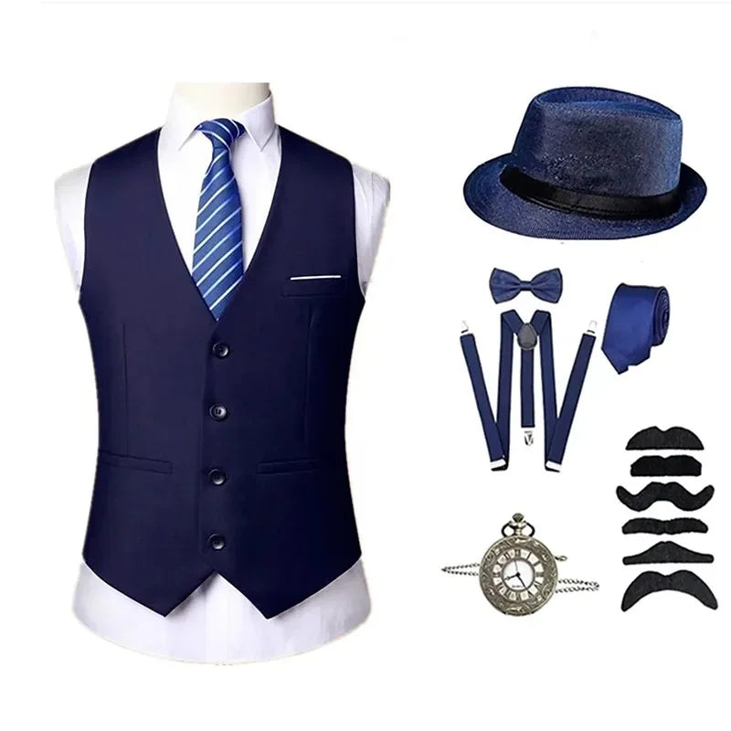 Costume Rétro Années 20 Homme – Gilet, Chapeau, Cravate et Montre – vue 9