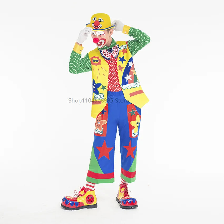 Déguisement Clown Rigolo Adulte – Tenue Colorée de Fête – vue 23