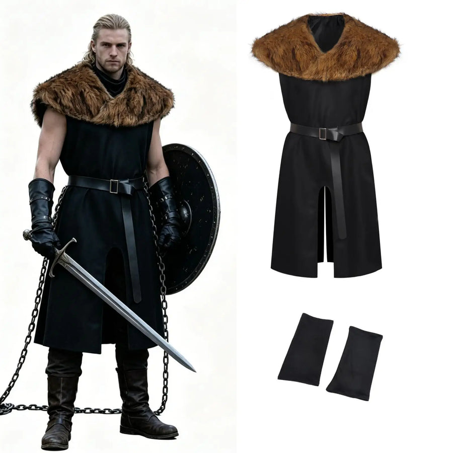 Déguisement Viking Homme Col Fausse Fourrure – vue 2