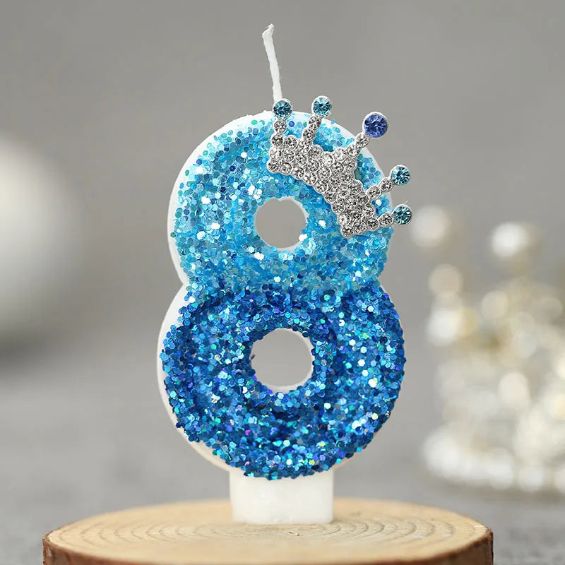 Bougie Topper Gâteau Chiffre 2 Lumineuse Couronne Princesse – vue 6