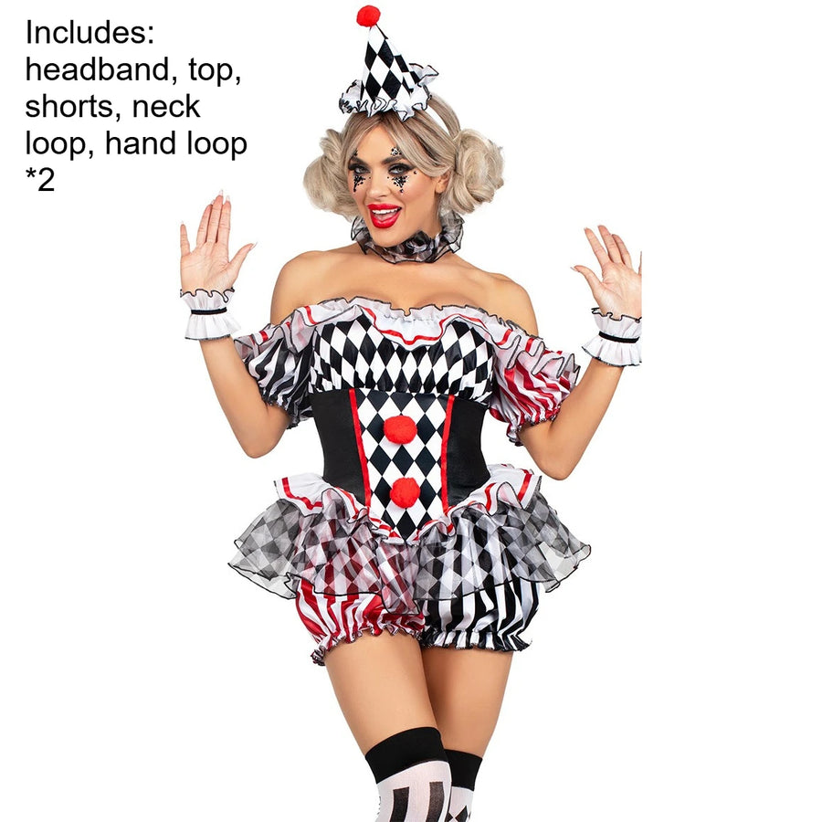 Déguisement Clown Arlequin Femme – Robe de Bouffon – vue 8