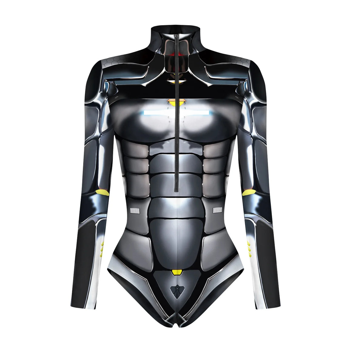 Combinaison Super-Héros Femme - Costume Armure Robot Imprimé Numérique
